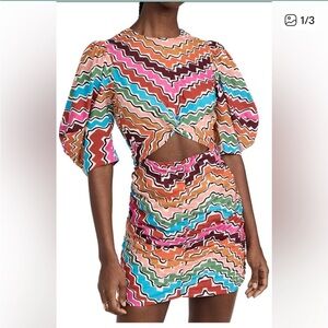 RHODE Colorful Zigzag Cutout Dress